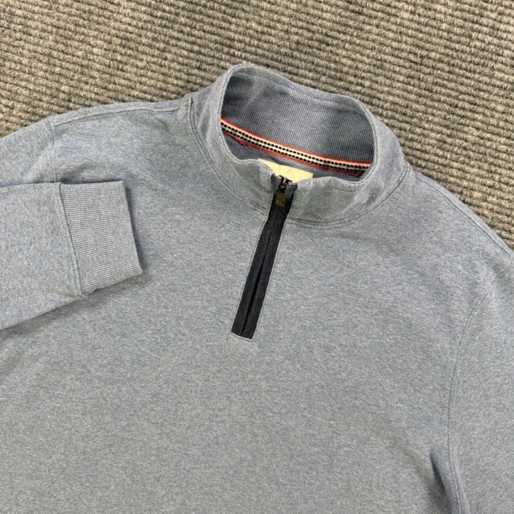 The Normal Brand Mens Medium Heathered Blue Quarter Zip Pullover Sweatshirt Golf
